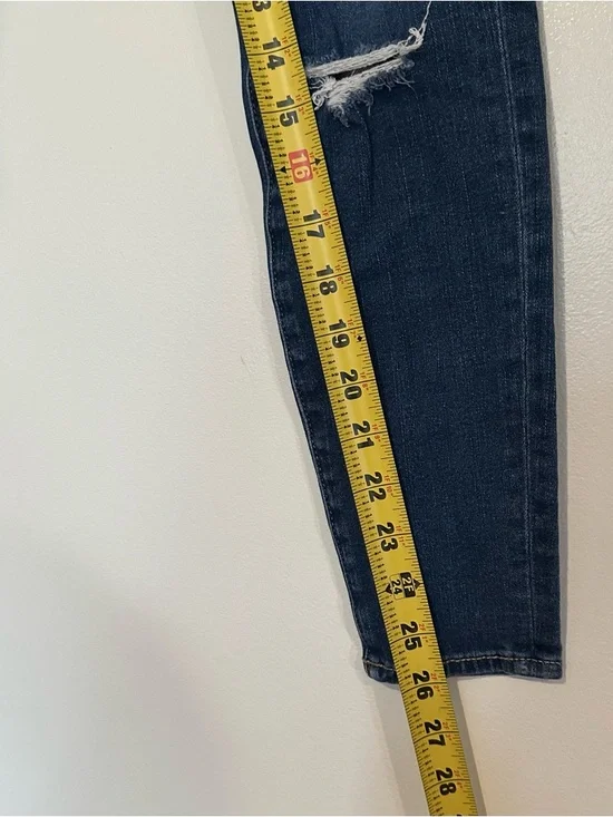 American Eagle Dark Blue Distressed Skinny Jeans Jegging 00 AEO - Picture 4 of 6